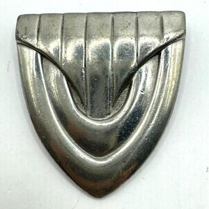 Vintage Ben Amun 1980s Silver tone lapel pin brooch metal Abstract Geometric